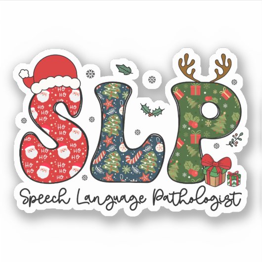 言語病理学者クリスマスSLPクリスマス シール (正面)