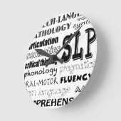 言語病理学者 ラウンド壁時計 (傾斜)