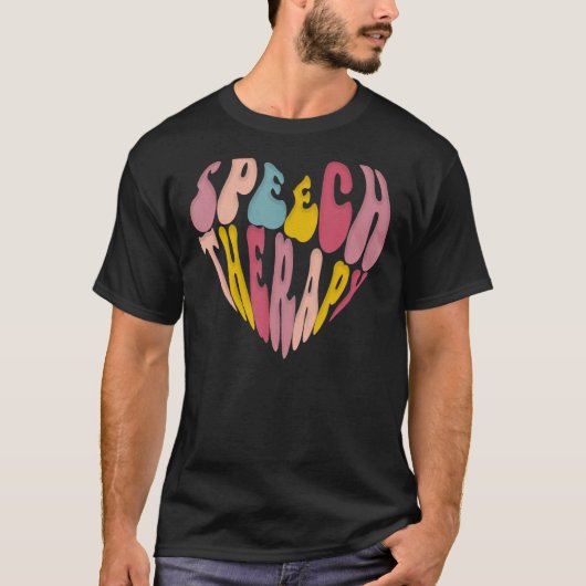 言語病理学音声セラピーハート Tシャツ (正面)