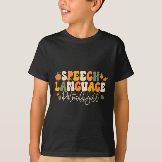 言語病理学音声セラピー感謝祭 Tシャツ (正面)