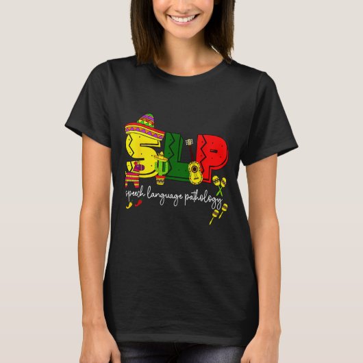 言語病理学 スピーチセラピー シンコ・デ・マヨ スピーチ Tシャツ (正面)