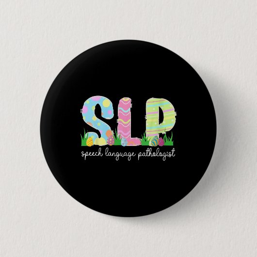言語病理学SlpイースタースピーチTherap 缶バッジ (正面)