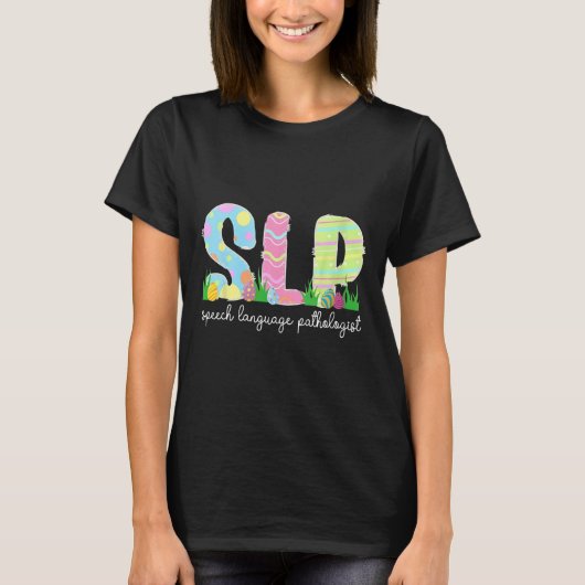 言語病理学SlpイースタースピーチTherap Tシャツ (正面)