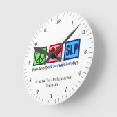 言語病理平和愛SLPカスタム ラウンド壁時計 (傾斜)
