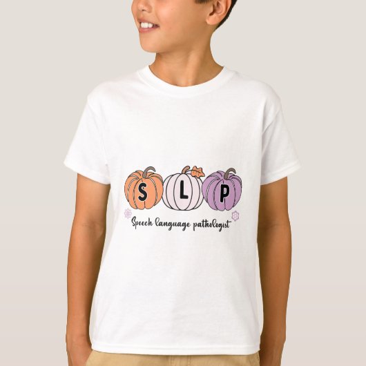 言語療法士のためのカボチャ 秋の言語療法士の学年 Tシャツ (正面)