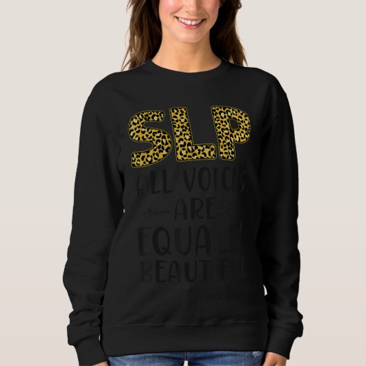 言語療法士セラピストアシスタント SLP ヒョウ柄 スウェットシャツ (正面)