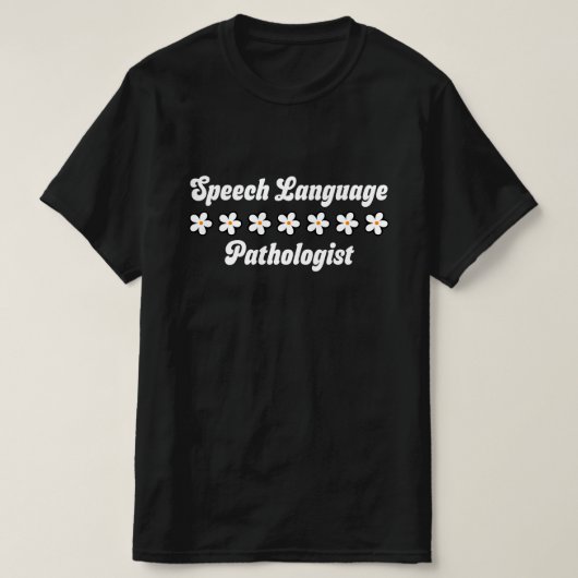 言語療法士レトロダイジー花 Tシャツ (デザイン正面)
