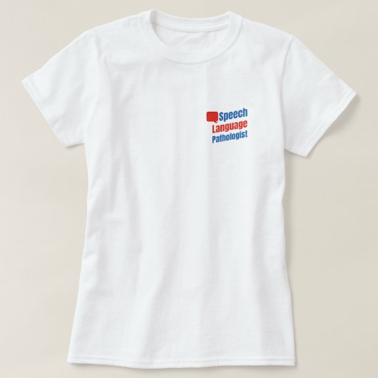 言語療法士 コミュニケーション吹き出し Tシャツ (デザイン正面)