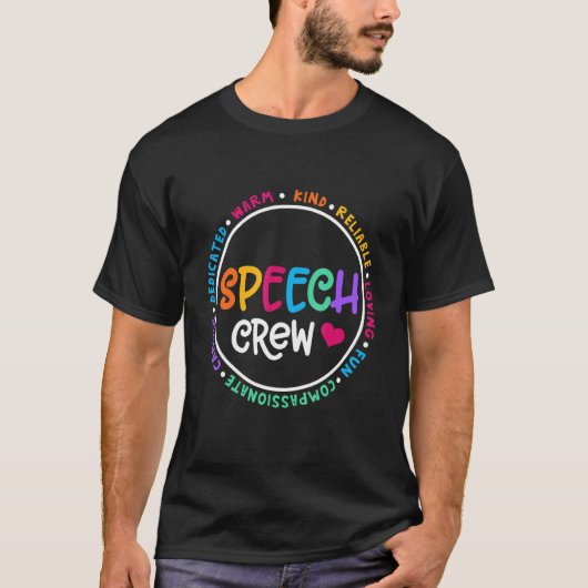 言語療法士(SLP)チームまたはスピーチ Tシャツ (正面)