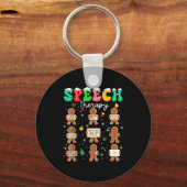 言語療法 クリスマス スピーチセラピー 言語療法士 クリスマスコokies ジンジャー キーホルダー (正面)