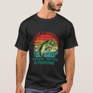 言語皮肉狩り魚釣りホビーハンターパス Tシャツ
