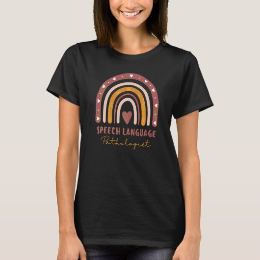 言語聴覚士 レインボー言語療法 Tシャツ (正面)