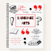 言語芸術のテーマ全体ルールドノート ノートブック (正面)