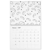 言語、ダークグレー カレンダー (2月 2027)