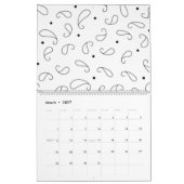 言語、ダークグレー カレンダー (3月 2027)