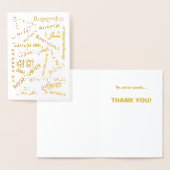 言語Multilingual Thank You金ゴールド 箔カード (ディスプレー)