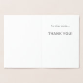 言語Multilingual Thank You Silver 箔カード (内部)