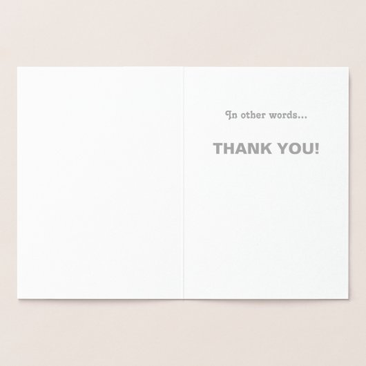 言語Multilingual Thank You Silver 箔カード (内部)