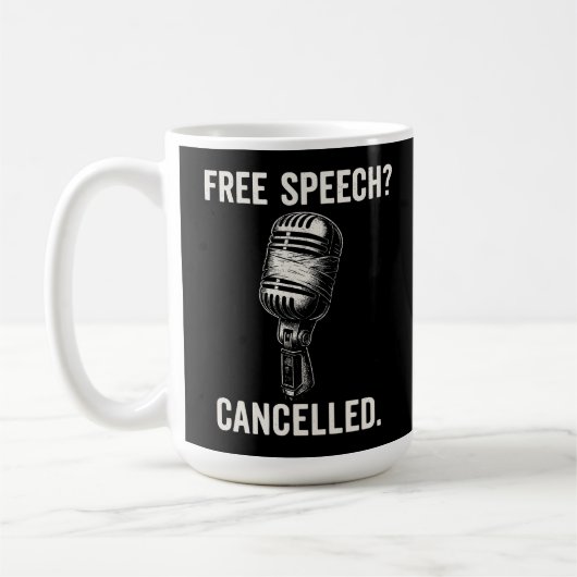 言論の取り消し抗議の声明 コーヒーマグカップ (左)