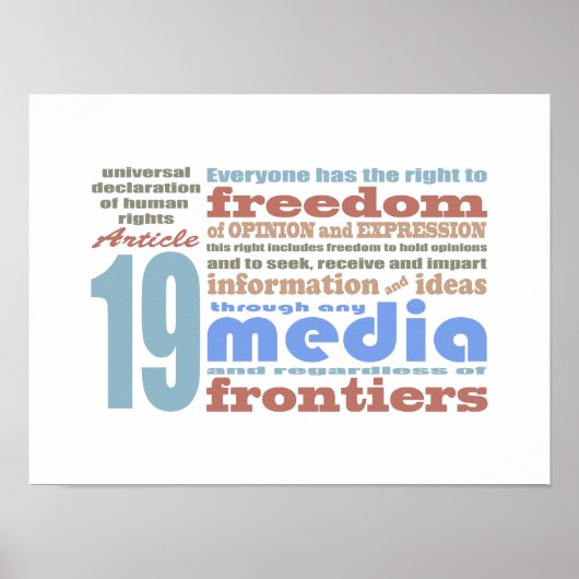 言論の自由と意見の自由UDHR第19条 ポスター (正面)