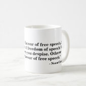 言論の自由のマグ-引用文30 コーヒーマグカップ (正面右)