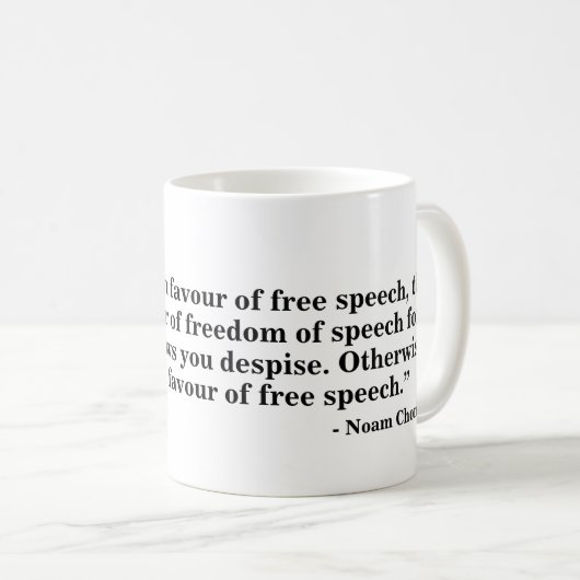言論の自由のマグ-引用文30 コーヒーマグカップ (正面右)