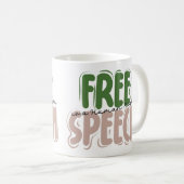 言論の自由は人権です コーヒーマグカップ (正面右)