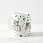言論の自由は人権です コーヒーマグカップ (正面左)