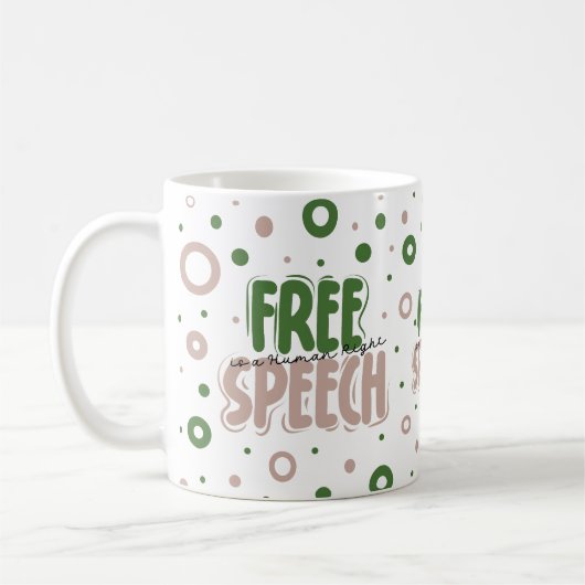言論の自由は人権です コーヒーマグカップ (左)