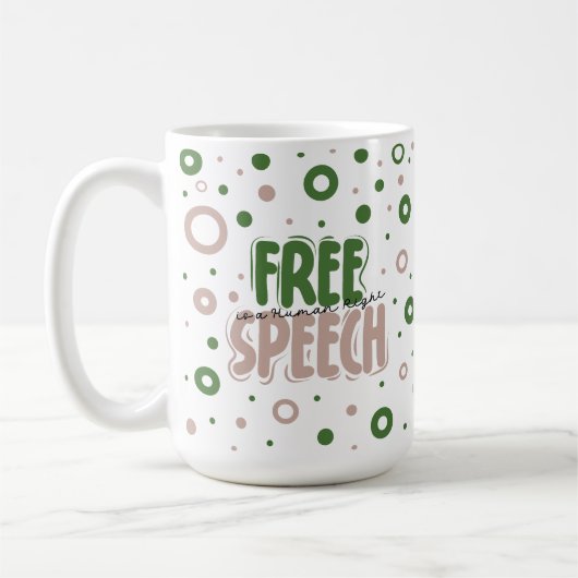 言論の自由は人権です コーヒーマグカップ (左)