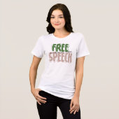 言論の自由は人権です トライブレンドTシャツ (正面全面)