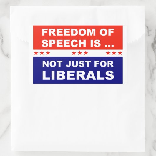言論の自由は自由主義者のためだけではない 長方形シール (バッグ)