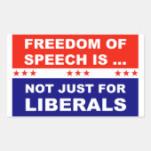 言論の自由は自由主義者のためだけではない 長方形シール (正面)