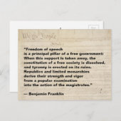 言論の自由は自由政府の柱 ポストカード (正面/裏面)