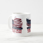 言論の自由は言論を意味す保るまい コーヒーマグカップ (正面左)