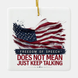 言論の自由は言論を意味す保るまい セラミックオーナメント