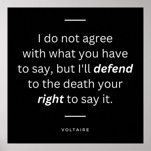 言論の自由を擁護する引用文 ポスター (正面)