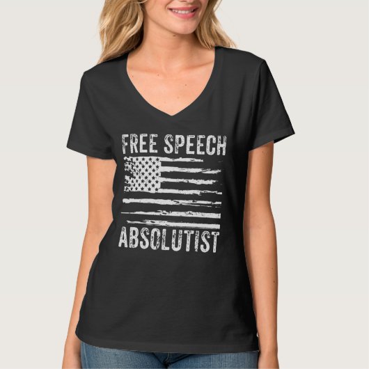 言論の自由ヴィンテージ米国国旗1 Tシャツ (正面)