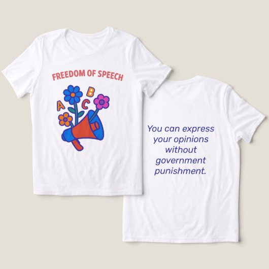 言論の自由:あらゆる声の開花 トライブレンドTシャツ (デザイン正面&裏面)