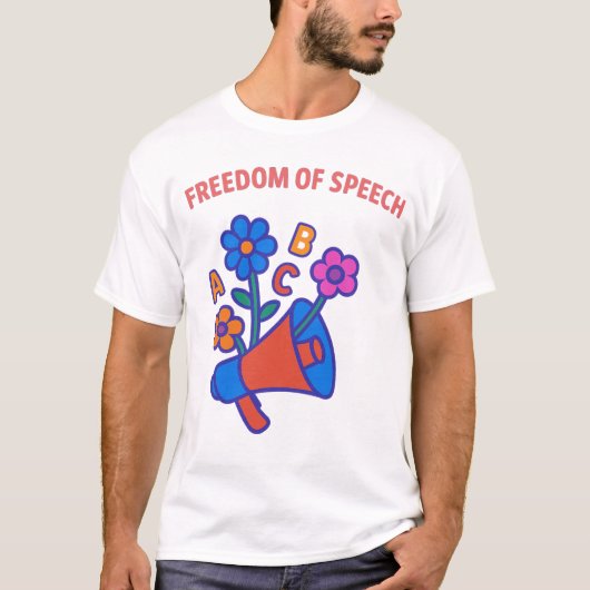 言論の自由:あらゆる声の開花 Tシャツ (正面)