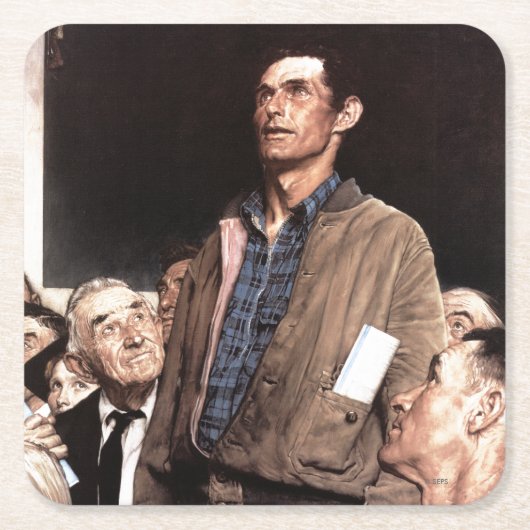 言論の自由 スクエアペーパーコースター (正面)