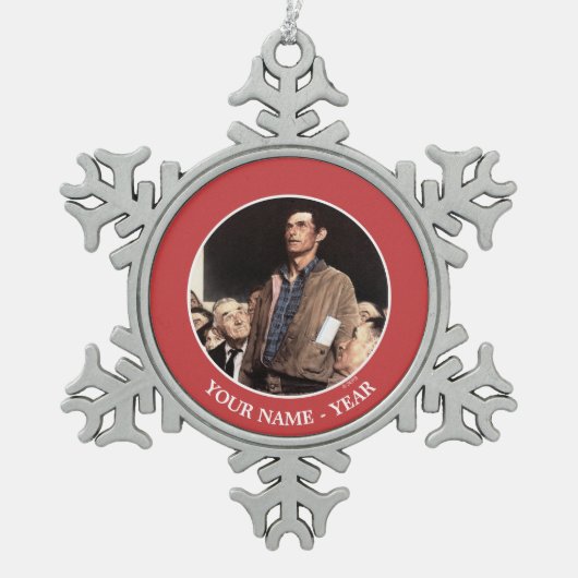 言論の自由 スノーフレークピューターオーナメント (正面)