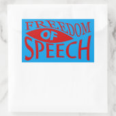 言論の自由 – 赤2 長方形シール (バッグ)