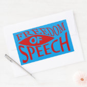 言論の自由 – 赤2 長方形シール (封筒)