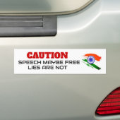 言論は多分フリーウソはインディアンフリースピーチではない バンパーステッカー (車上)