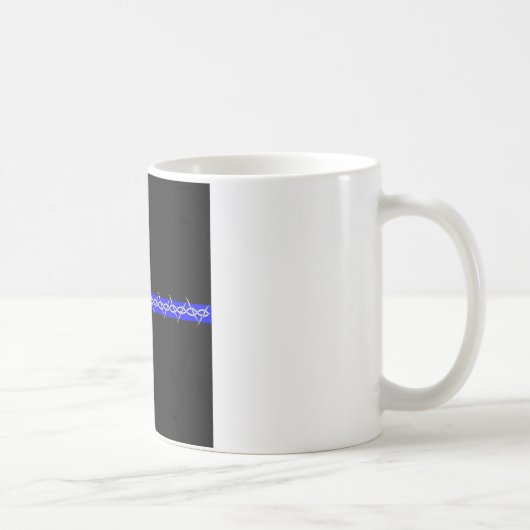 訂正の有刺鉄線のブルーライン コーヒーマグカップ (右)