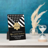 訂正役員退職パーティー銀線 フォトプラーク (側面)