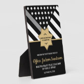 訂正役員退職パーティー銀線 フォトプラーク (側面)