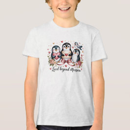 計り知れない愛を込めて かわいいペンギンのファミリーバレンタイン トライブレンドＴシャツ