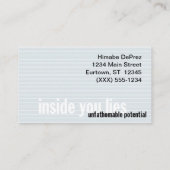 "計り難で潜在的な"個人的な接触カード コーリングカード (裏面)